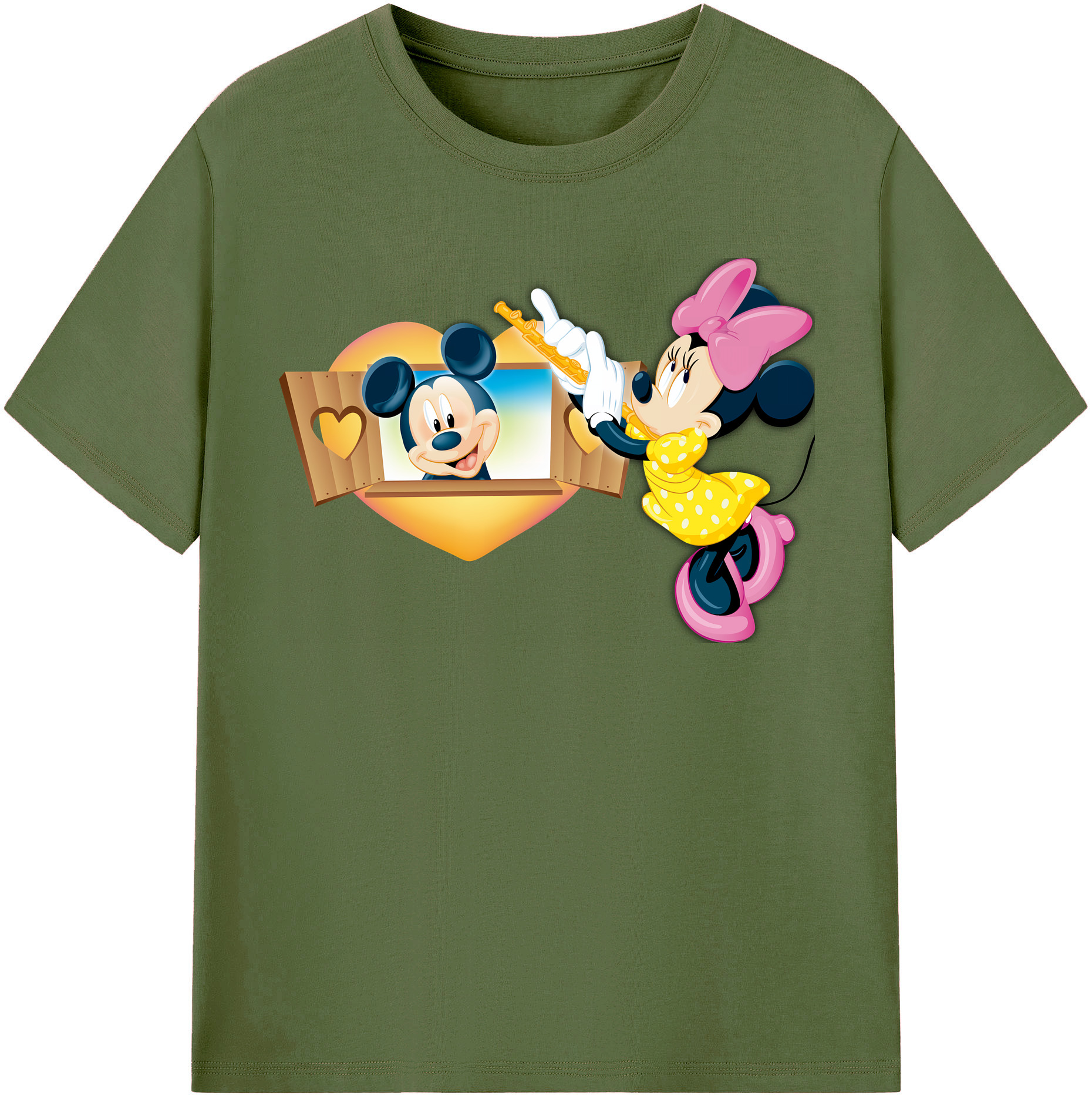 （画像用） ミッキーマウス Mickey Mouse 綿100％半袖Tシャツ（フロントプリント）